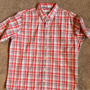 Croft & Barrow Pink and White Plaid Button Down Shirt